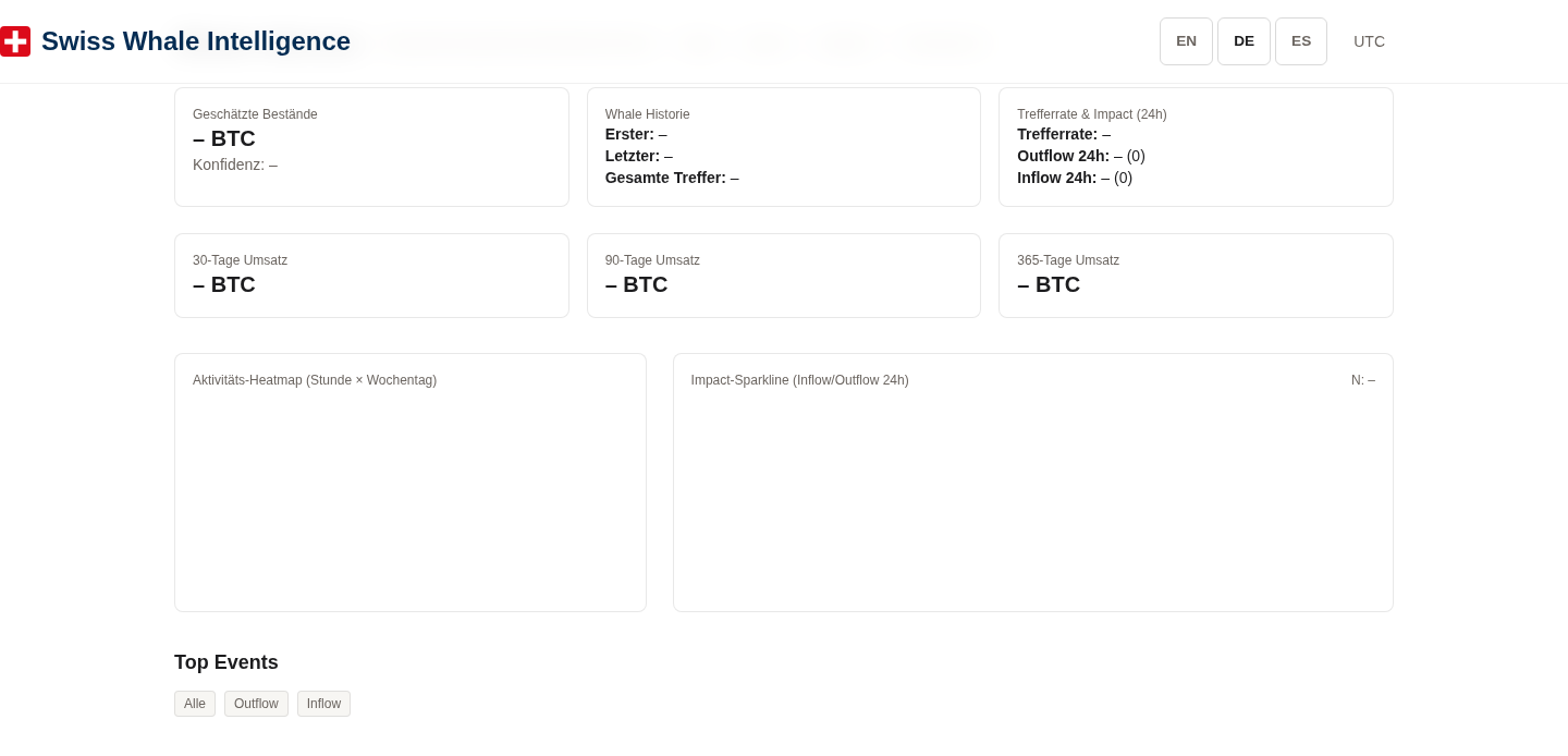 Whale address profile page